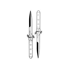 vector illustration of two knives