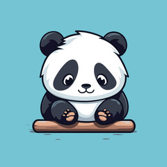 Cute panda mascot, sleeping lazy panda, vector art, panda logo