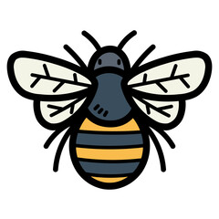 bee filled outline icon style