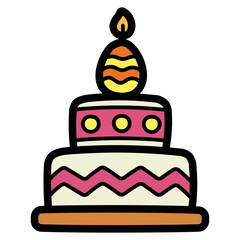 cake filled outline icon style
