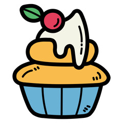 cupcake filled outline icon style