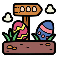 easter filled outline icon style