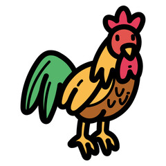 chicken filled outline icon style
