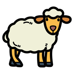 sheep filled outline icon style