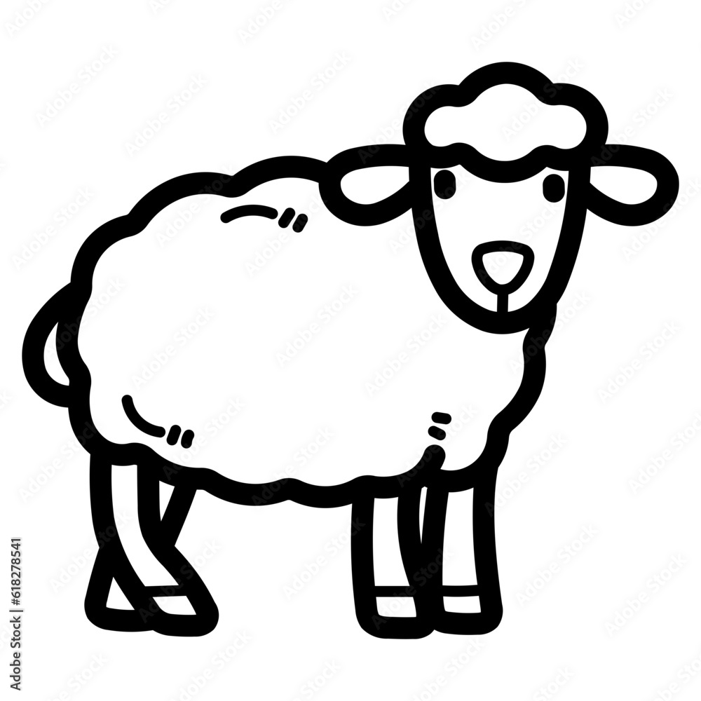 Wall mural sheep line icon style - Wall murals