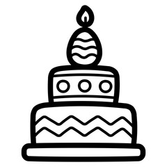 cake line icon style
