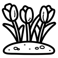tulip line icon style