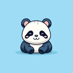 Cute panda mascot, sleeping lazy panda, vector art, panda logo
