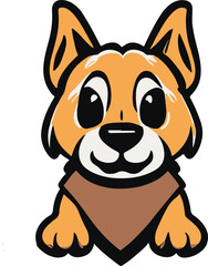 Fototapeta na wymiar Cute mascot dog logo, dog logo vector art, flat design Mascot dog illustration, cute dog character design, vector dog logo, flat design mascot Dog logo for branding, cute dog logo for websites, mascot