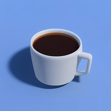 Tiny cute isometric porcelain cup of coffee, soft smooth lighting, with soft colors, 100mm lens, 3d blender render, trending on polycount, modular constructivism. Espresso. Generated AI