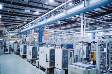 Naklejka na ściany i meble inside factory show Production Of air conditioning AI Generated