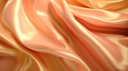 Fototapeta premium Smooth elegant silk with wavy folds in full screen. Abstract elegant background for design. Delicate and elegant cloth. Generative AI. Illustration for banner, poster, cover, brochure or presentation.