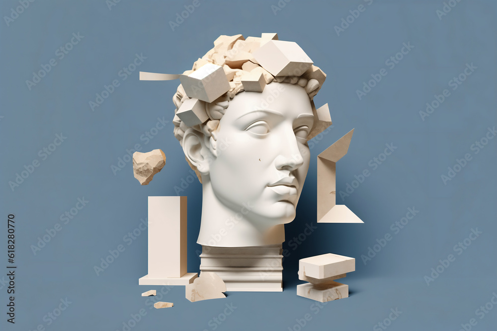 Wall mural Greek sculpture contemporary art. Generative AI