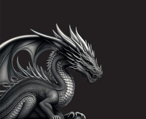 Cartoon dragon on an isolated background. Logo style vector illustration