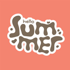 Lettering composition of Summer and abstract shape. Summer lettering. Vector Stock illustration stock illustration