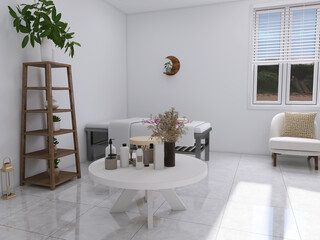 Massage room 3d render, 3d illustration