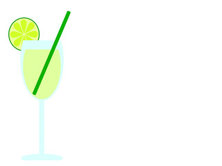 green cocktail on white