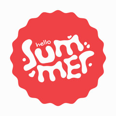 Lettering composition of Summer and abstract shape. Summer lettering. Vector Stock illustration stock illustration