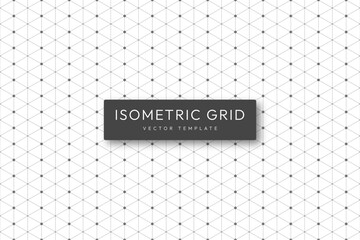 Isometric grid template. Seamless isometric grid mockup. Black isometric projection mesh for drawing. Vector - 618284716
