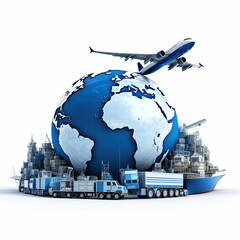 Fototapeta premium Global business logistics import export background and container cargo freight ship transport concept