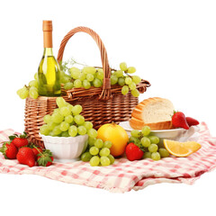 picnic still life isolated on a transparent background, generative ai