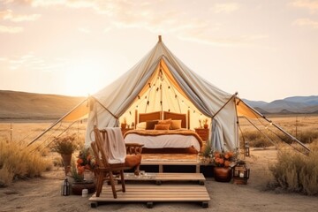 luxury retail glamping tent mind training camping AI Generated