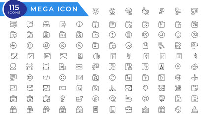 Programming coding icon set. Software development icon collection. Programmer and developer symbol vector illustration