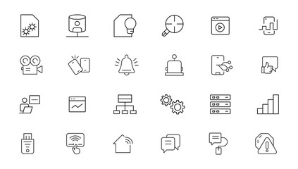 Obraz premium Office and Business Flat Line Icon set vector
