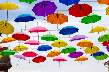 Fototapeta na wymiar colorful umbrellas isolated on white