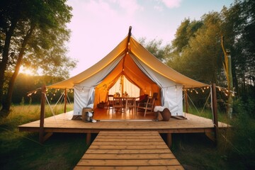 luxury retail glamping tent mind training camping AI Generated