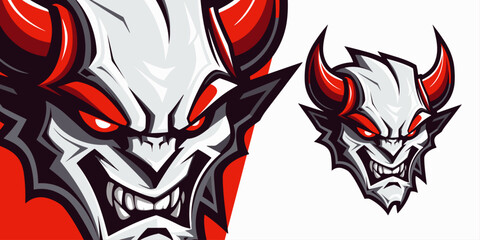 Fierce Fiery Devil Mascot: Dynamic Logo Illustration for Competitive Sports and E-Sports Teams