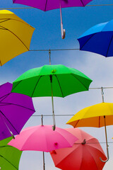 colorful umbrella on white background