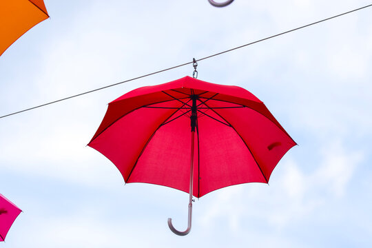 red and yellow umbrella