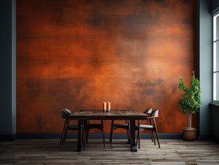 Poster frame mockup in dark dining room interior 3d, Mockups Design 3D, High-quality Mockups, Generative Ai