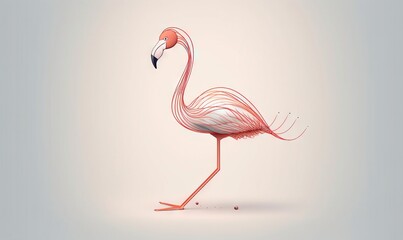  a pink flamingo standing on its hind legs and legs.  generative ai