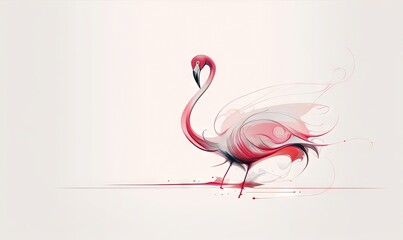  a pink flamingo is standing in a body of water.  generative ai