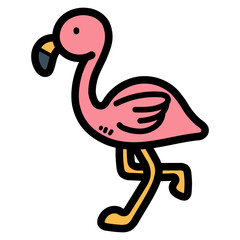 flamingo filled outline icon style