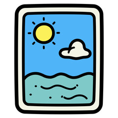 Photo filled outline icon style