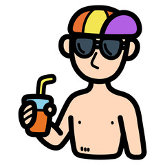 man filled outline icon style