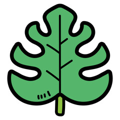 Obraz premium palm leaf filled outline icon style