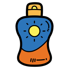 sun cream filled outline icon style