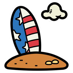 Surfboard filled outline icon style