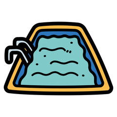 swimming pool filled outline icon style