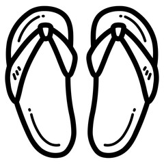slippers line icon style