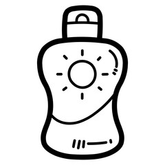 sun cream line icon style