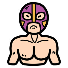 wrestler filled outline icon style