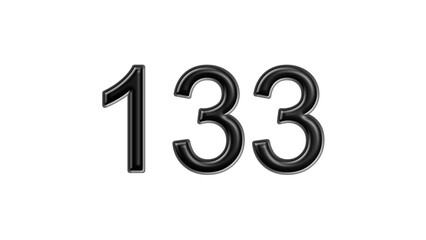 133 black lettering white background year number