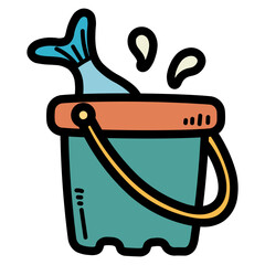 bucket filled outline icon style
