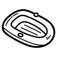 Inflatable boat line icon style