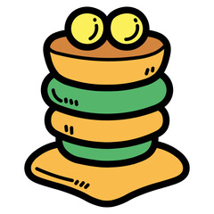 Football Hat filled outline icon style